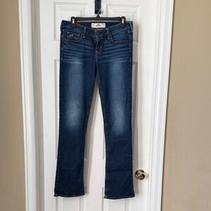 Hollister Women's Straight Leg Jeans in Deep Blue